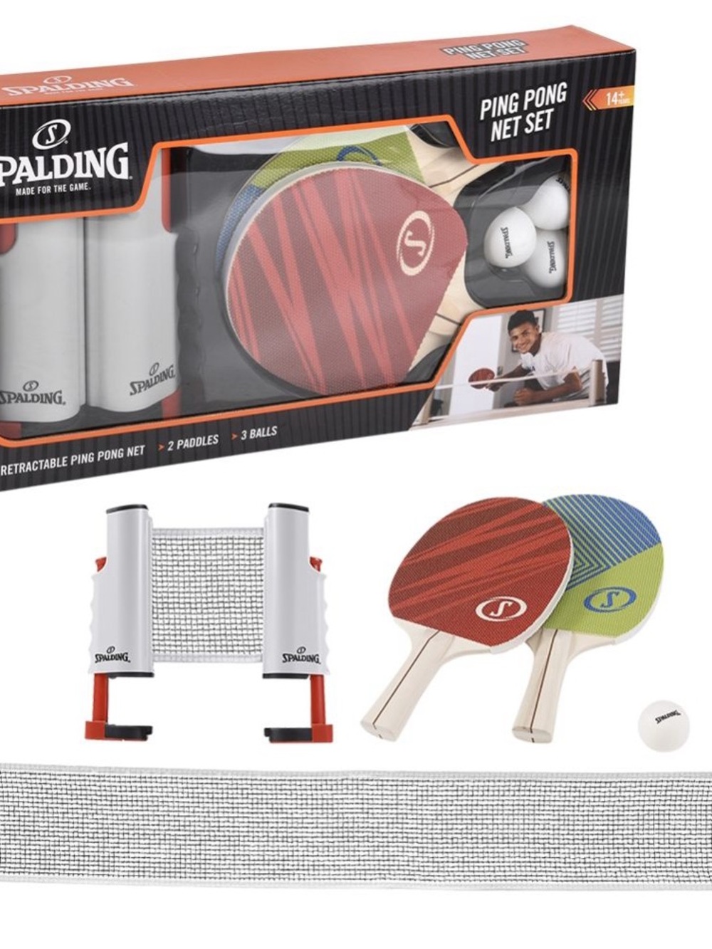 Spalding Two-Paddle Ping Pong Set in Red and Green